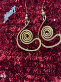 Spiral Elegance Brass Earrings