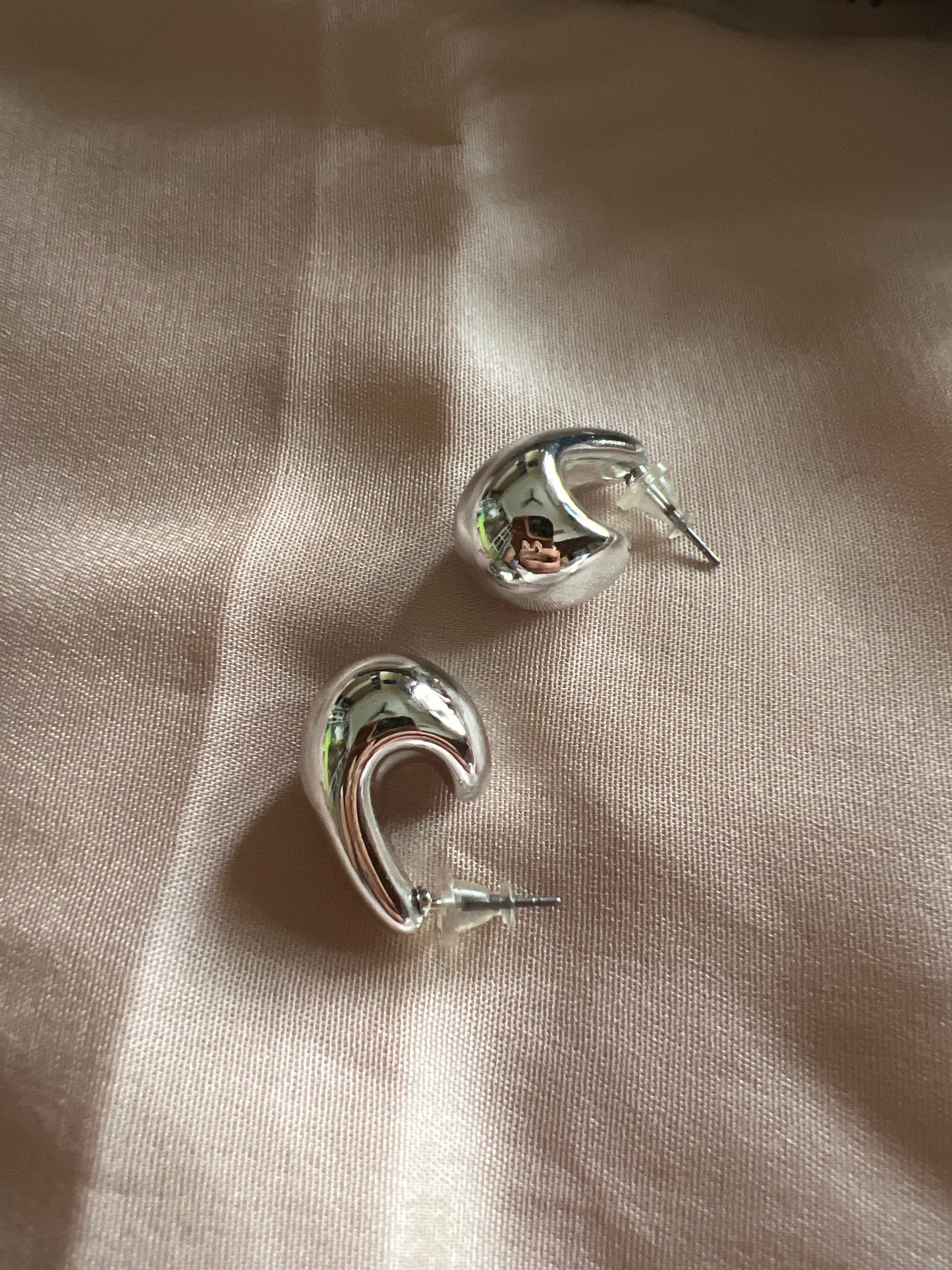 Silver chunky tear drop