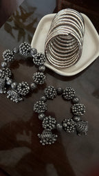 Boho Oxidized Beaded Bracelet Combo