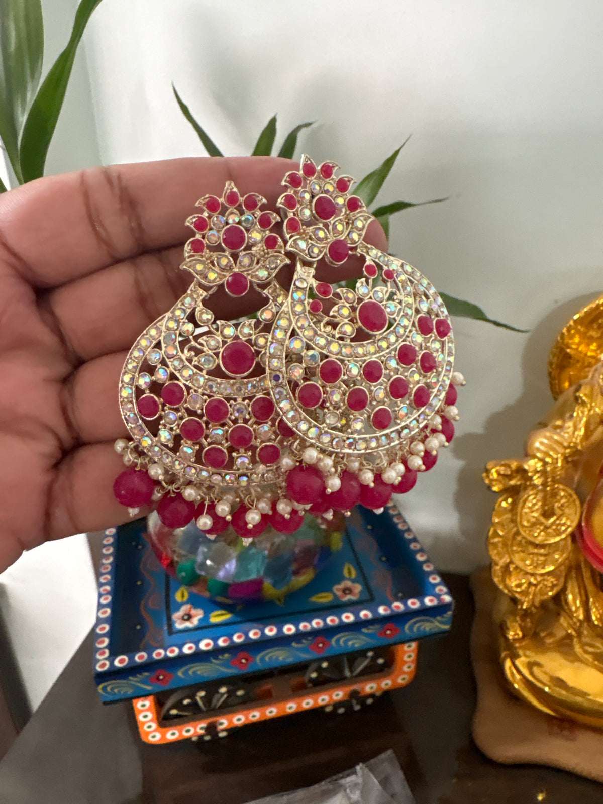 Semi stone earring