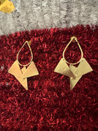 Contemporary brass earring