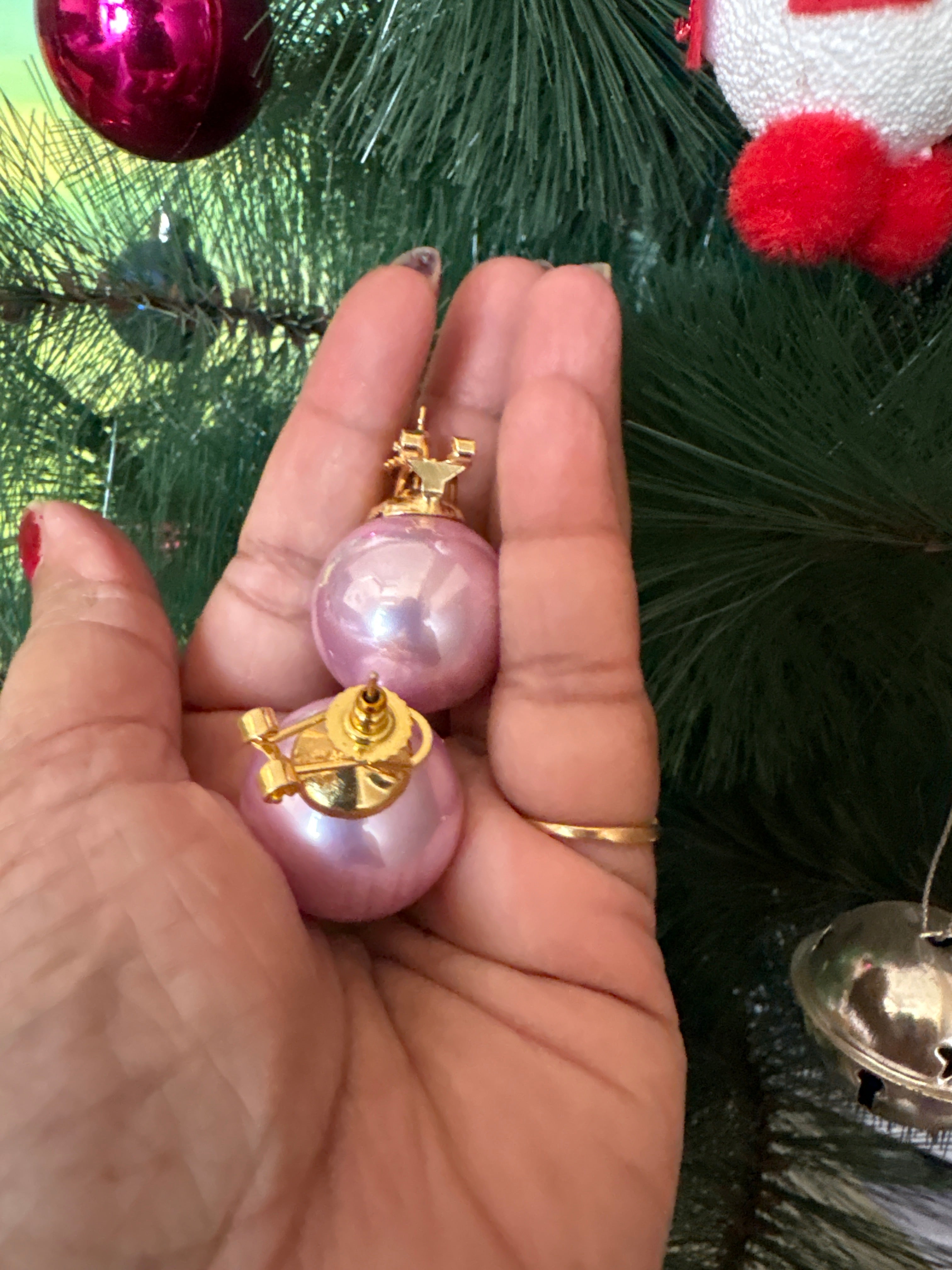 Pink Pearl stud ( 25 mm)