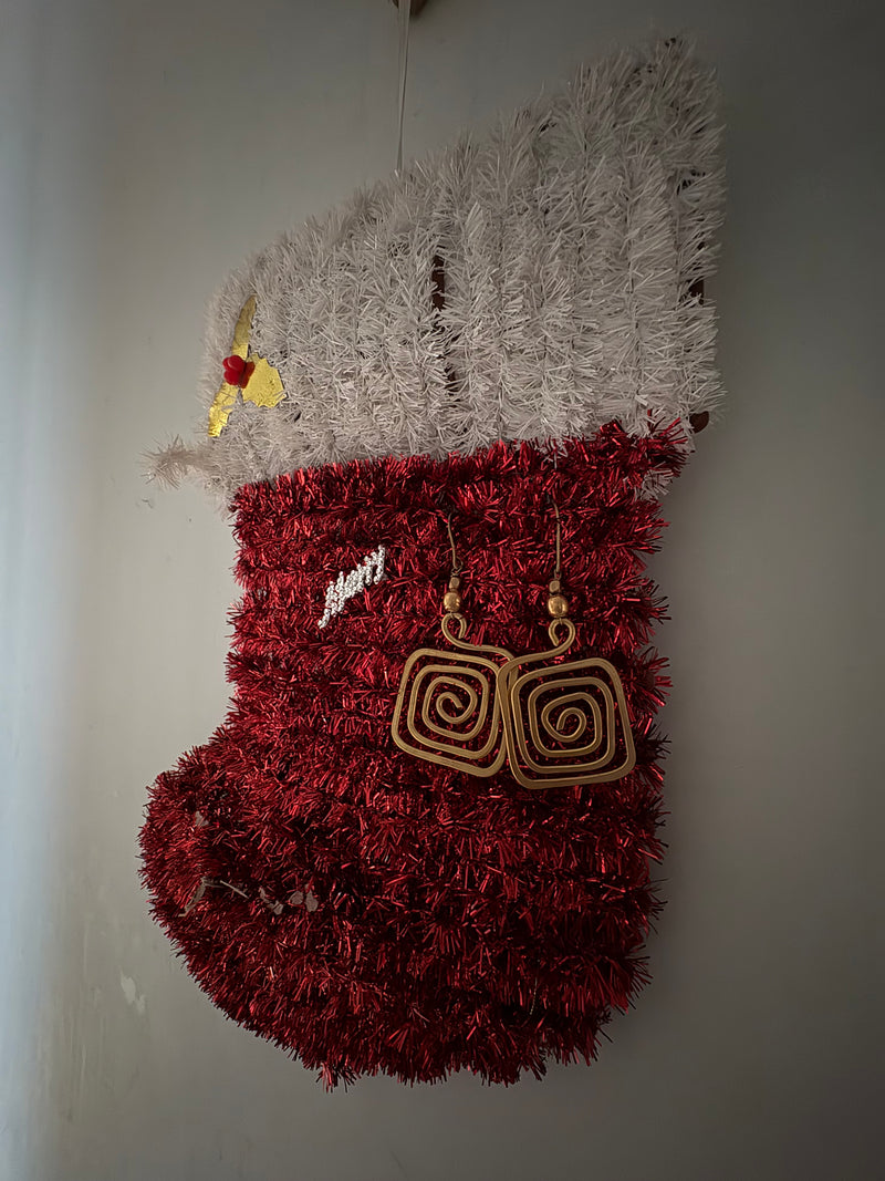 Spiral square earring