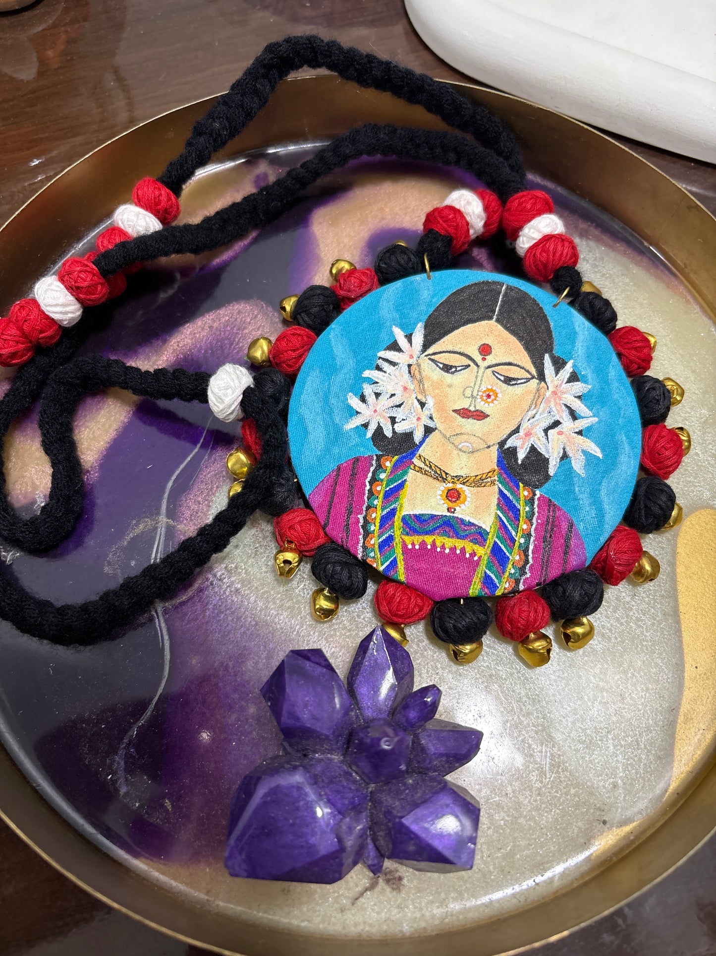 Handcrafted long thread necklace