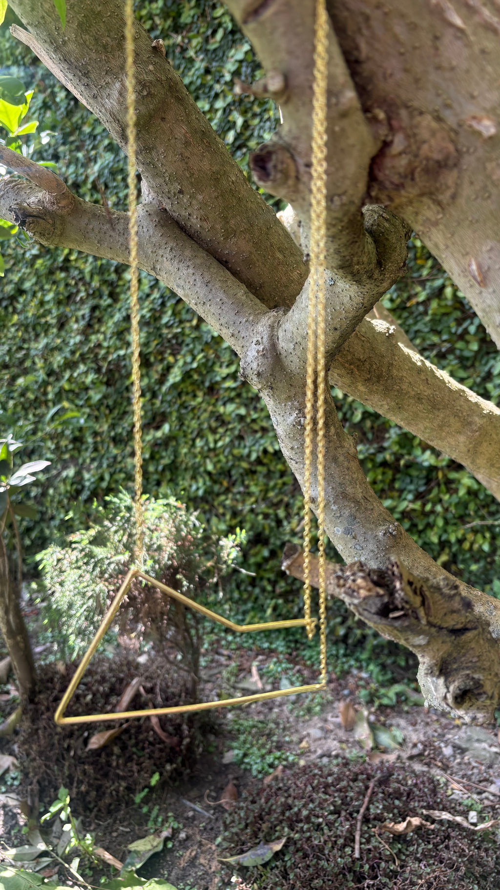 Minimal Geometric Triangle Necklace | Gold Tone Pendant | Riverblend