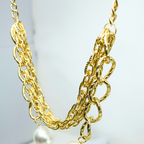 Riverblend Pearl Gold Chain Necklace – Elegant Statement Jewelry