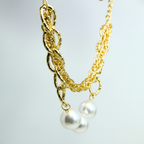 Riverblend Pearl Gold Chain Necklace – Elegant Statement Jewelry