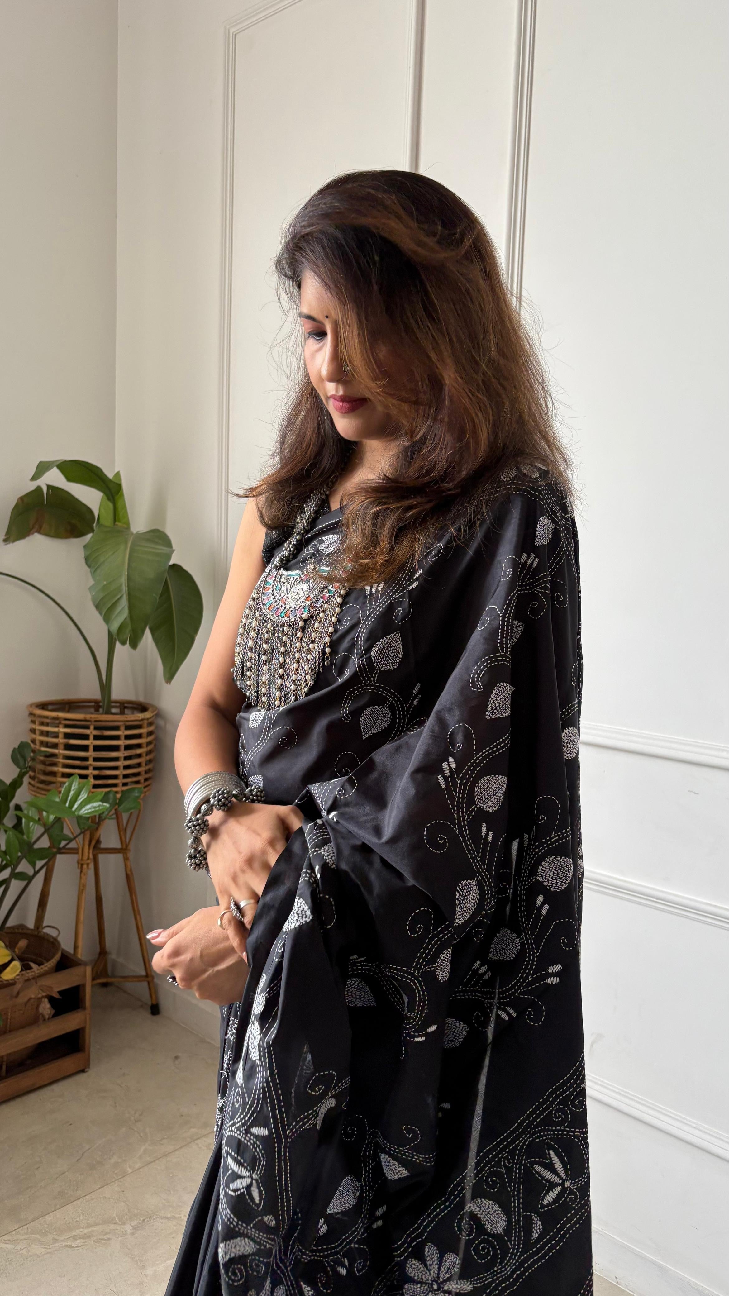 Oxidised oversized necklace set
