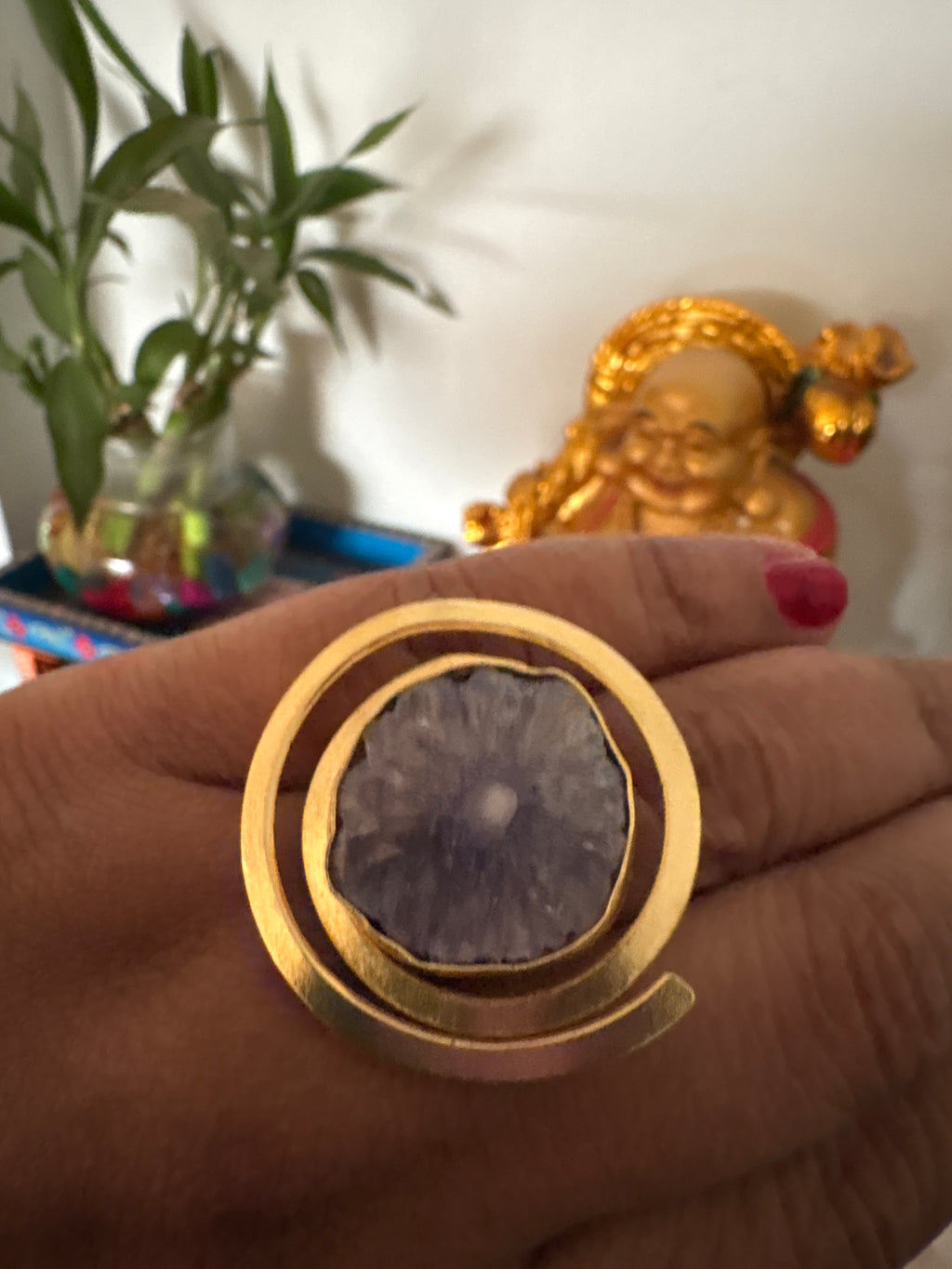 Blouse dusky stone adjustable ring