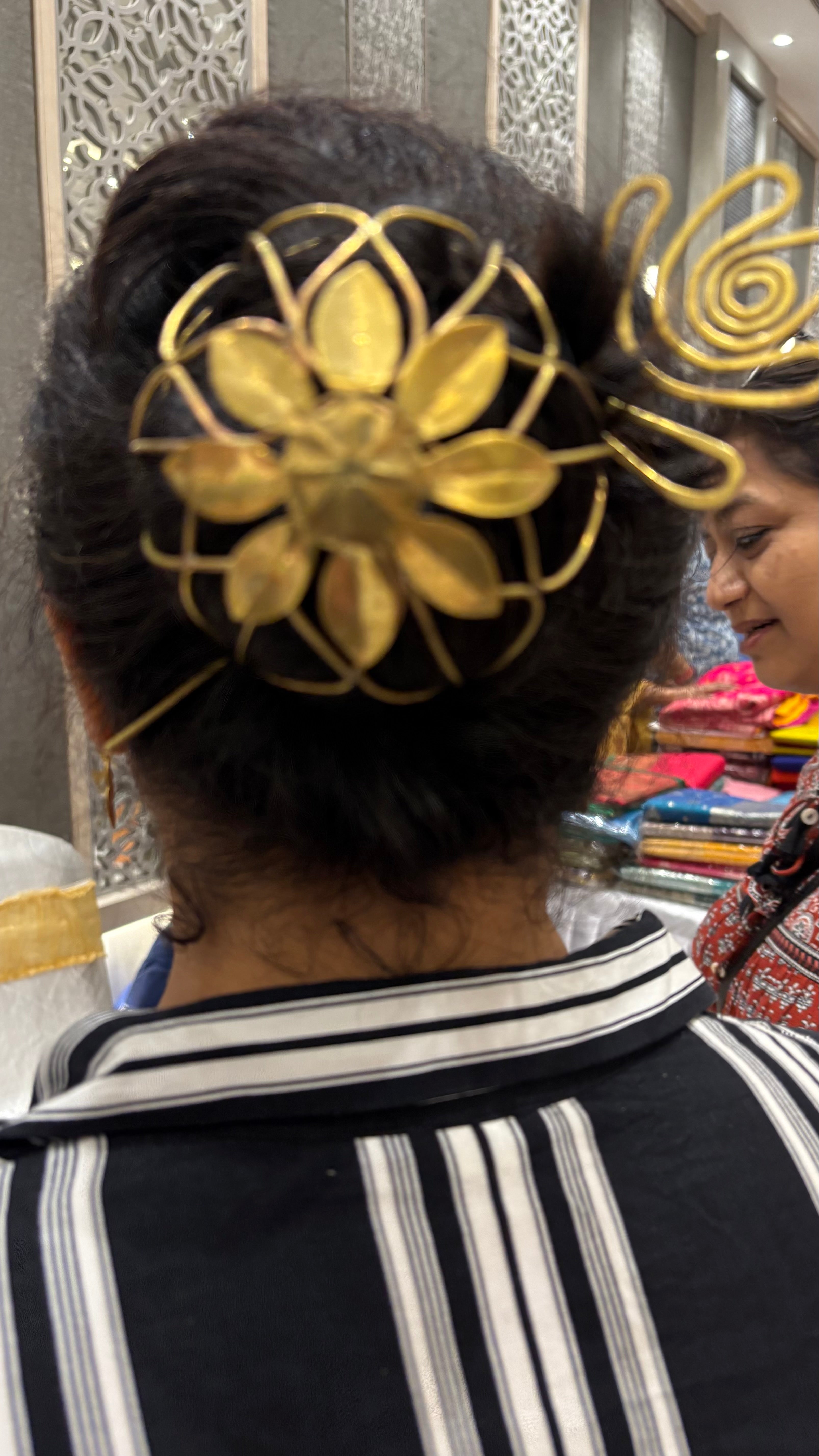 Flower hair cage bun