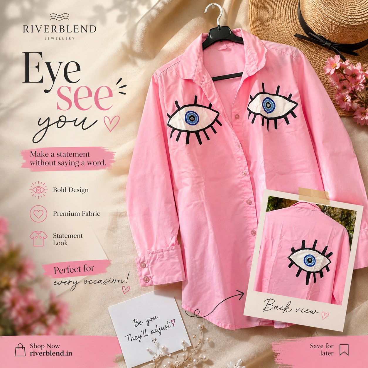 Evil eye hand painted short