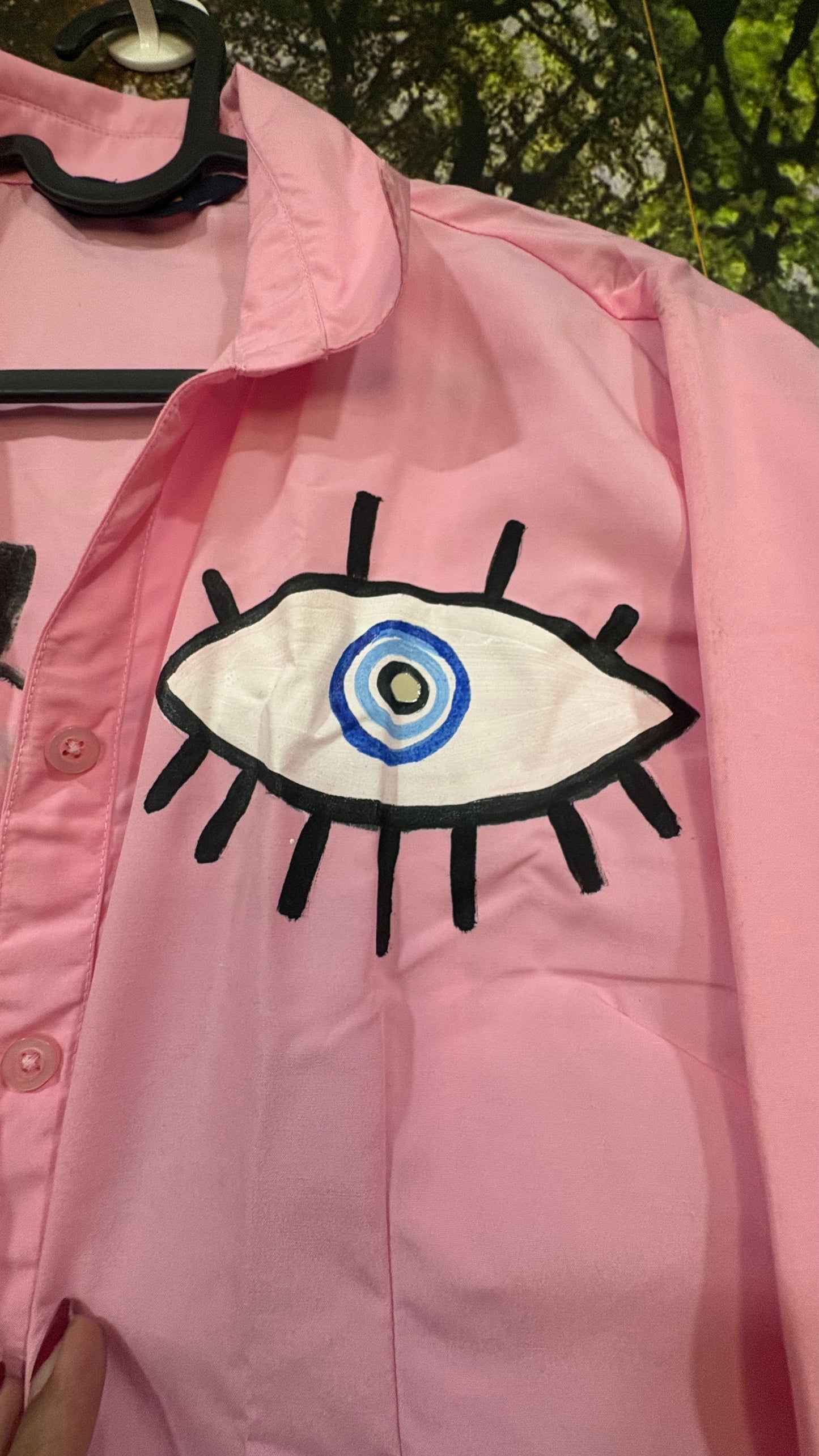 Evil eye hand painted short