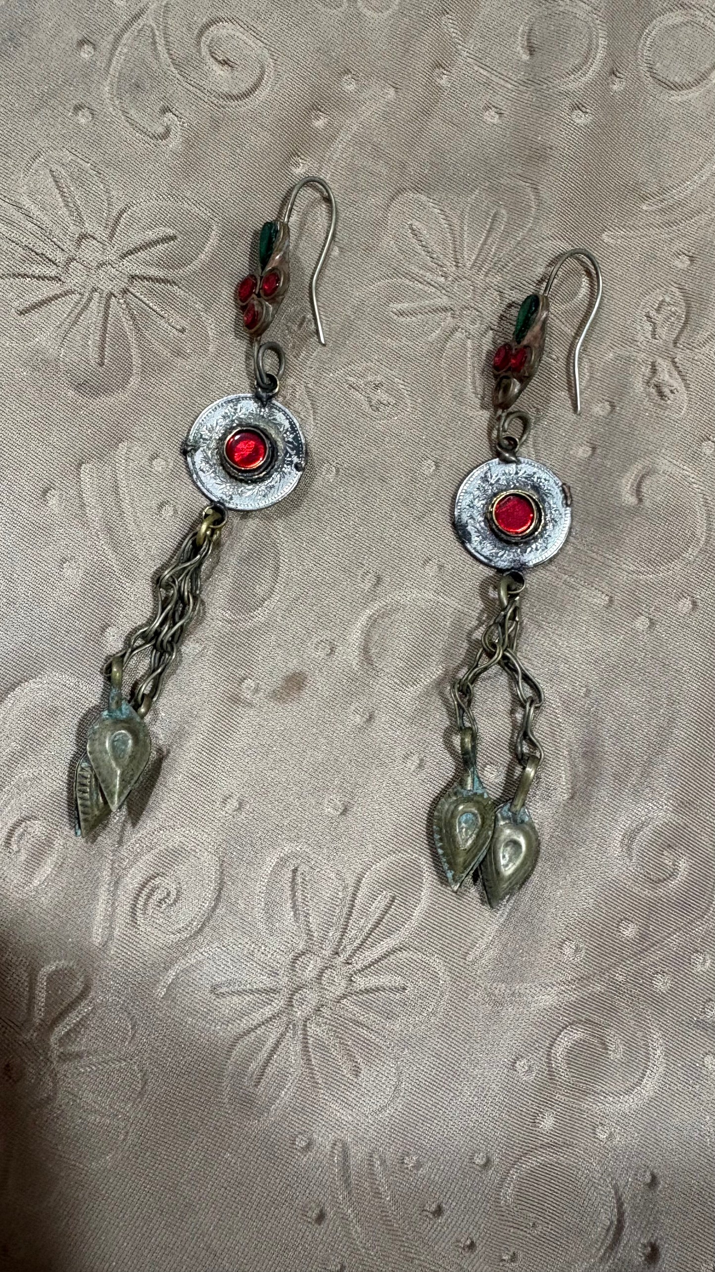 Vintage Tribal Leaf Drop Earrings