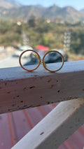 Minimal textured gold ring - Riverblend