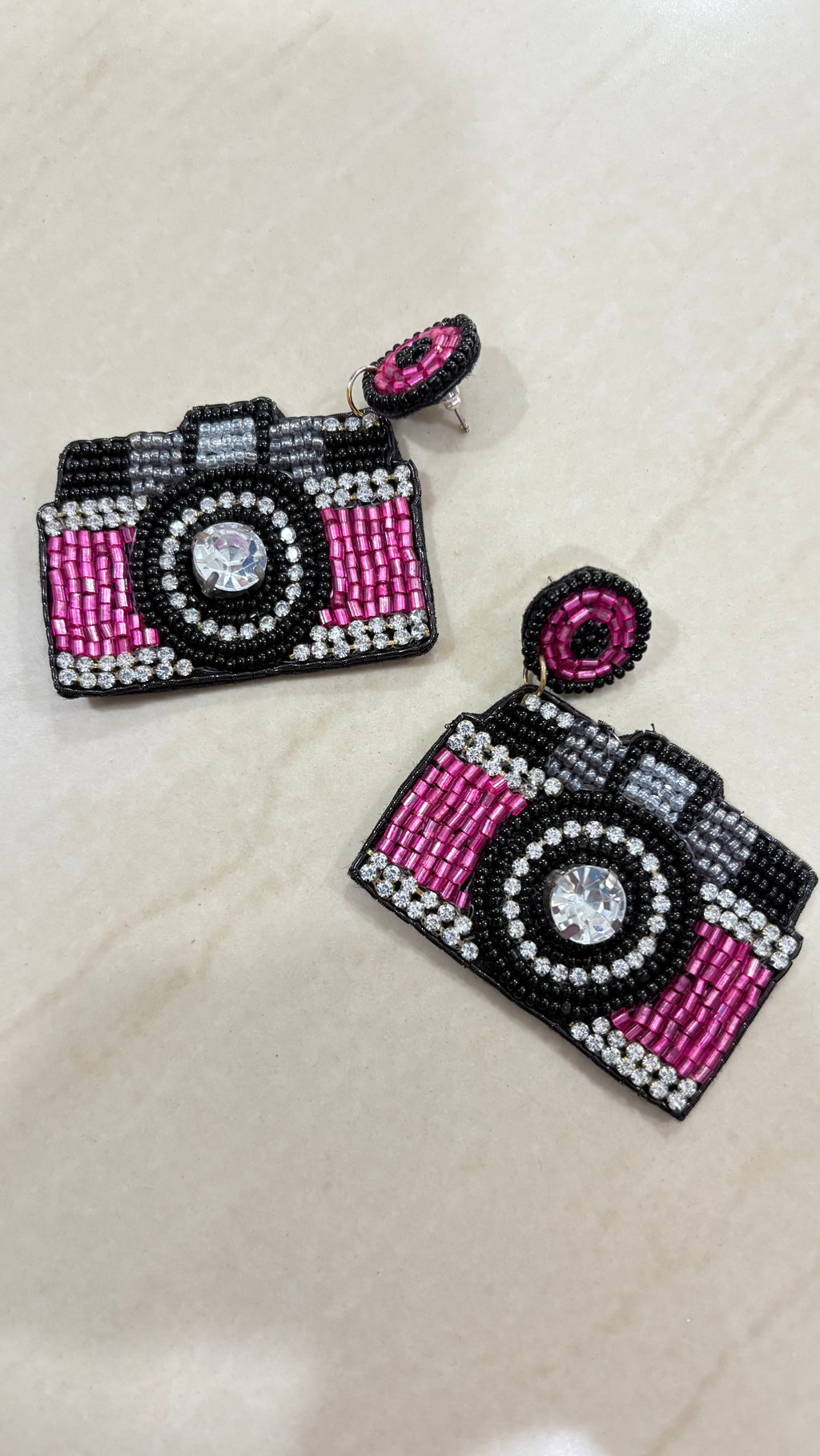Camera beaded earring