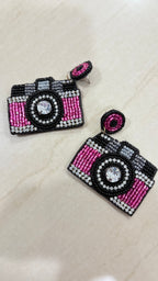 Camera beaded earring