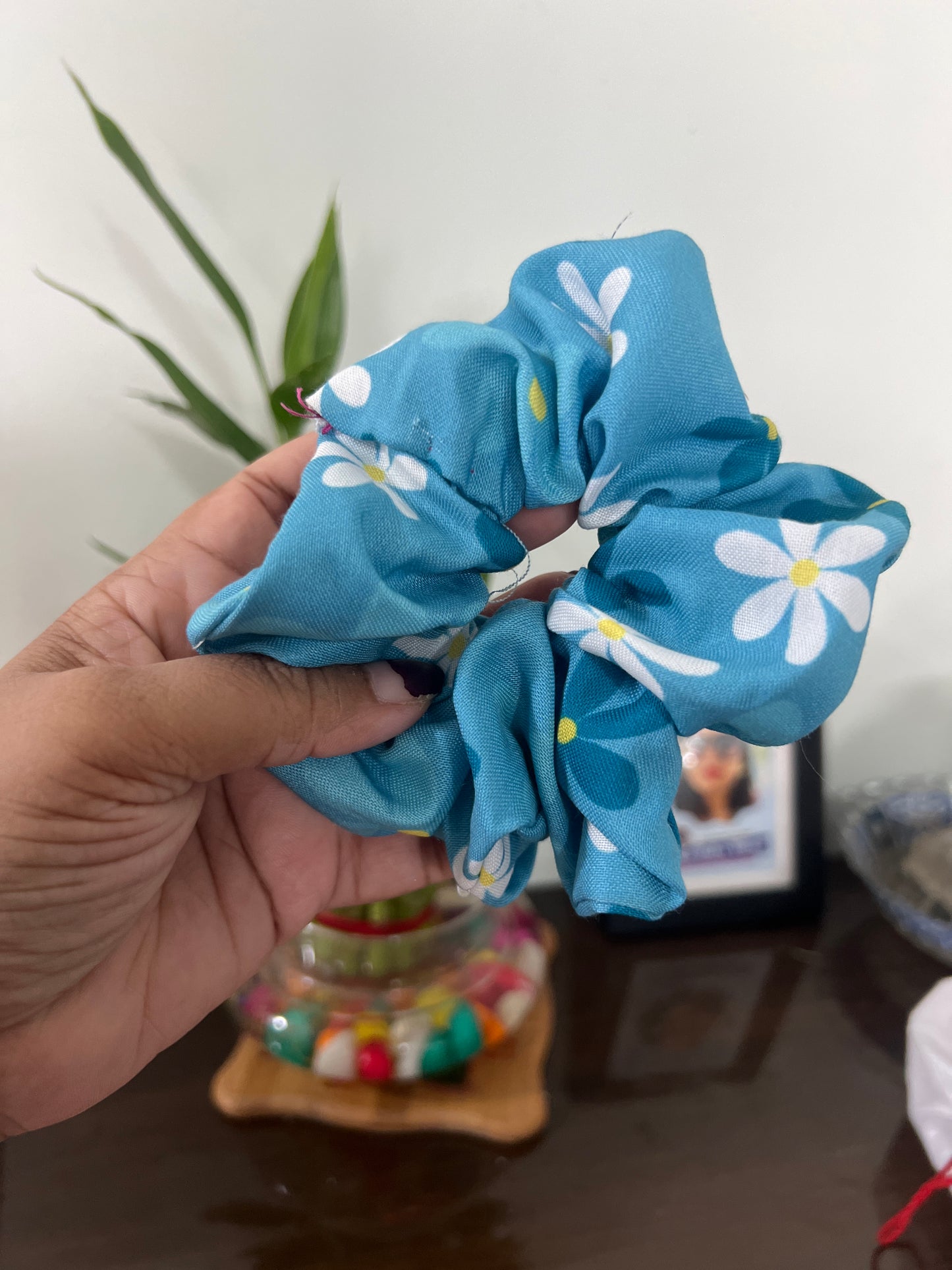 Blue flower print Schruinche