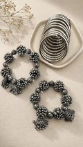 Boho Oxidized Beaded Bracelet Combo