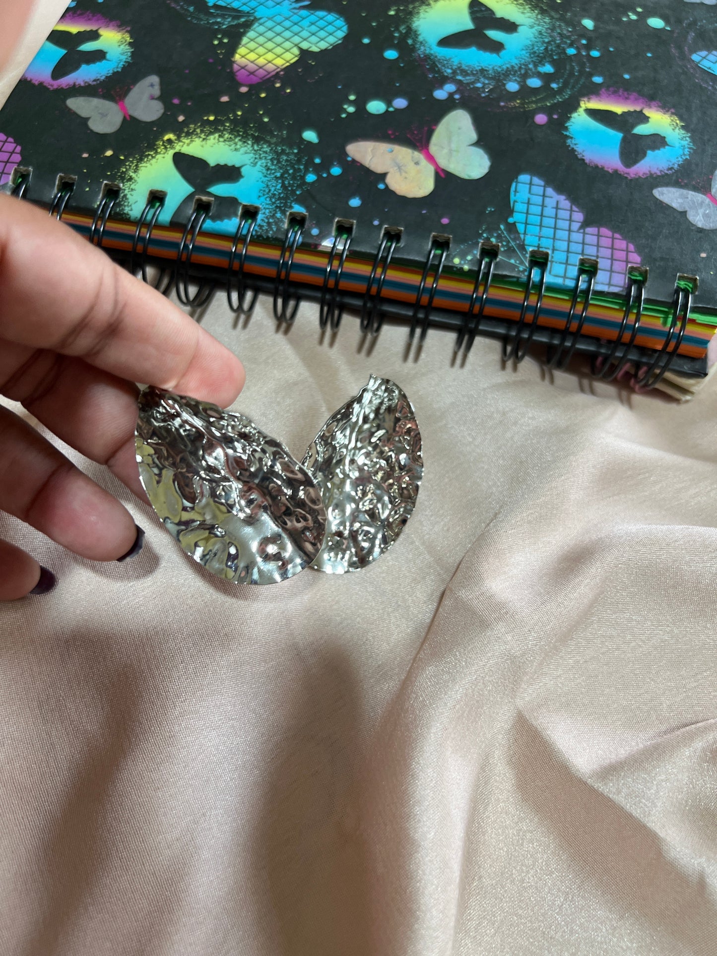 Chucky silver leaf earring