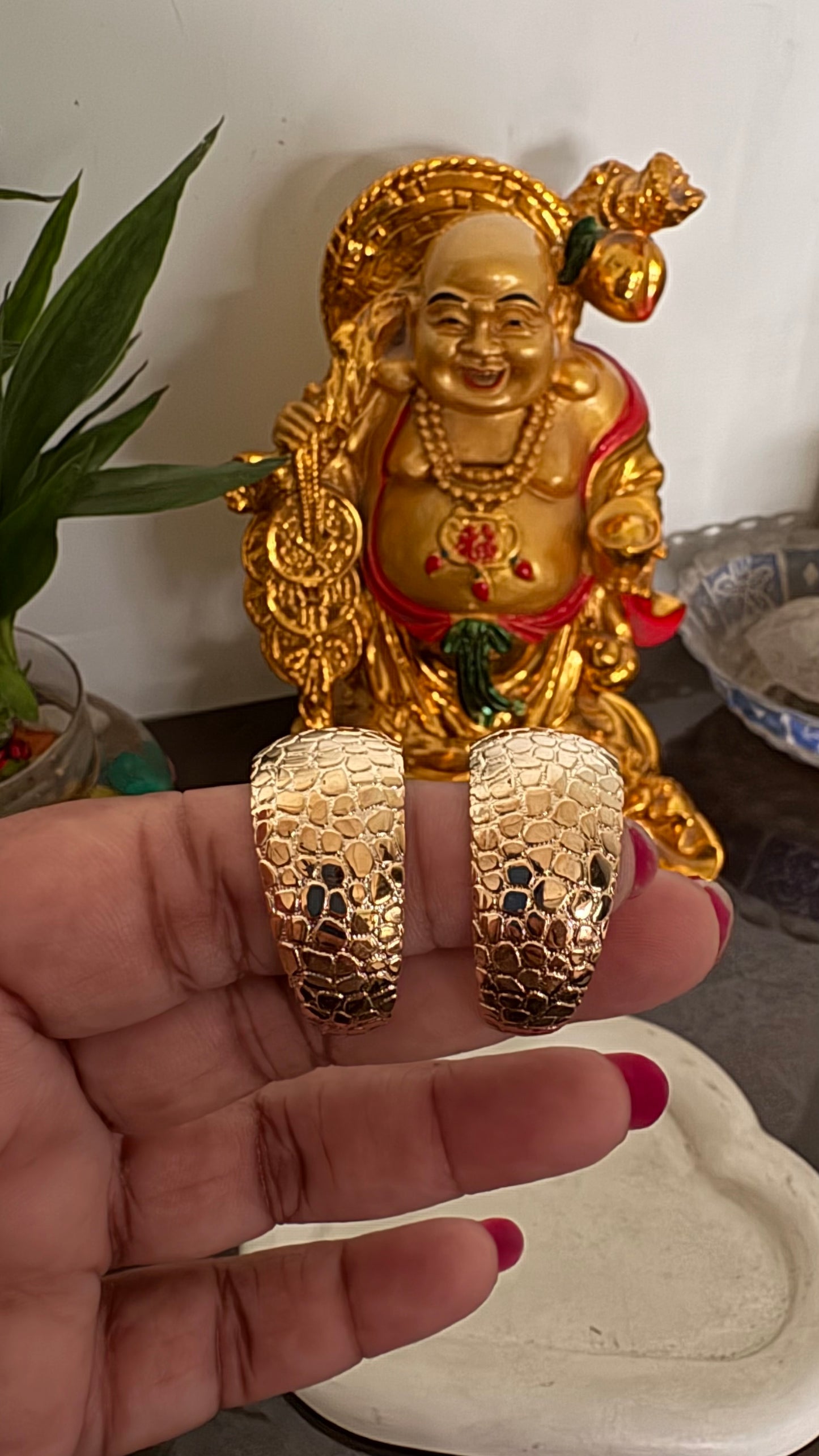 Gold c shape hoops