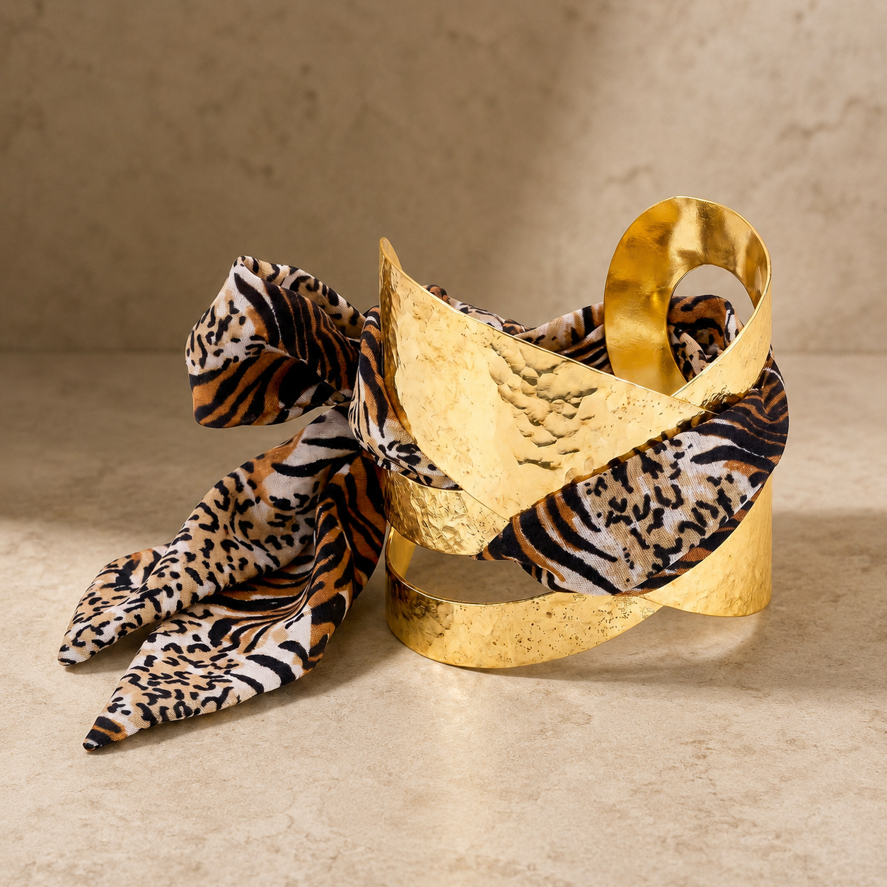Riverblend Gold Scarf Cuff Bracelet