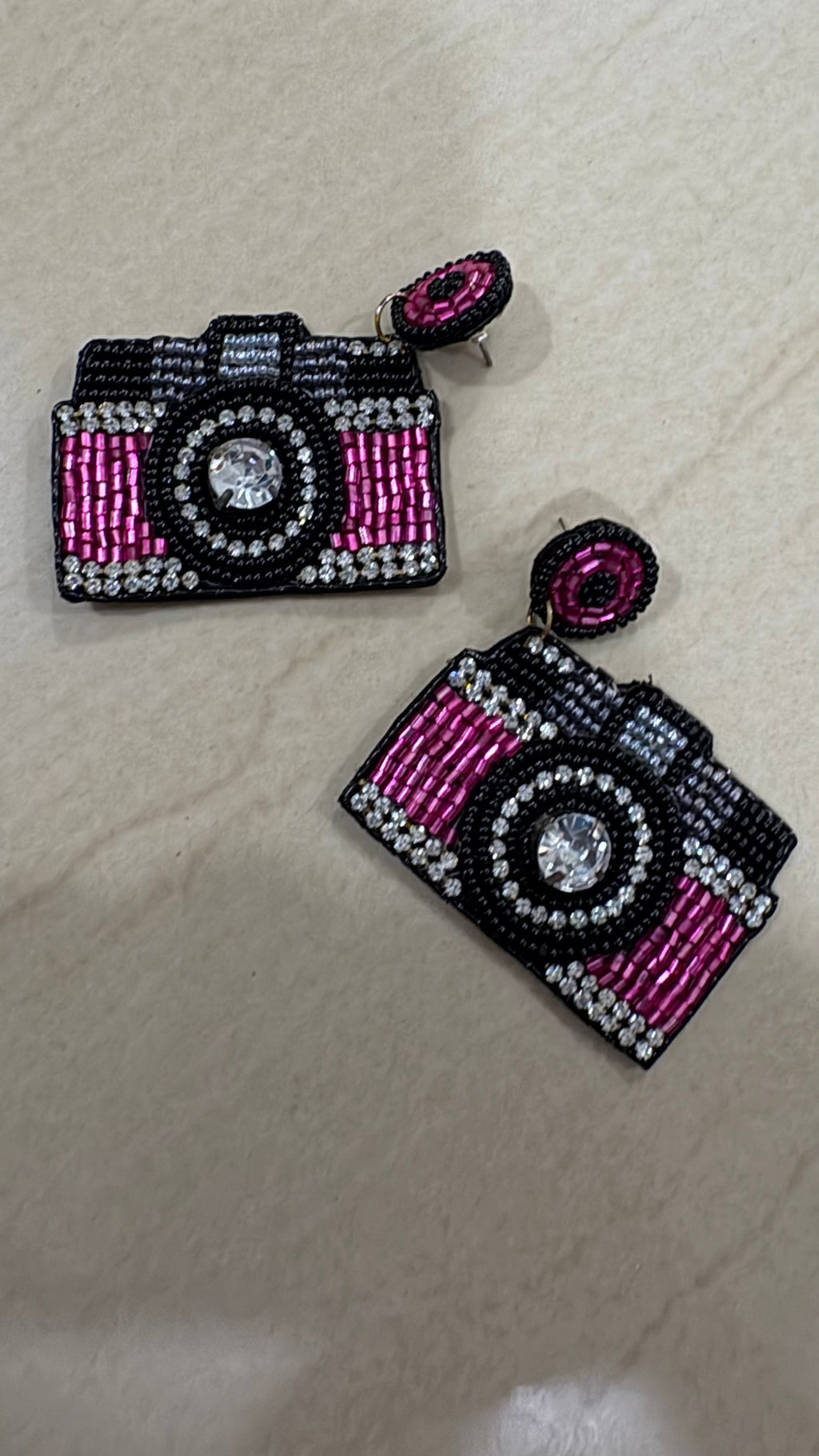 Camera beaded earring