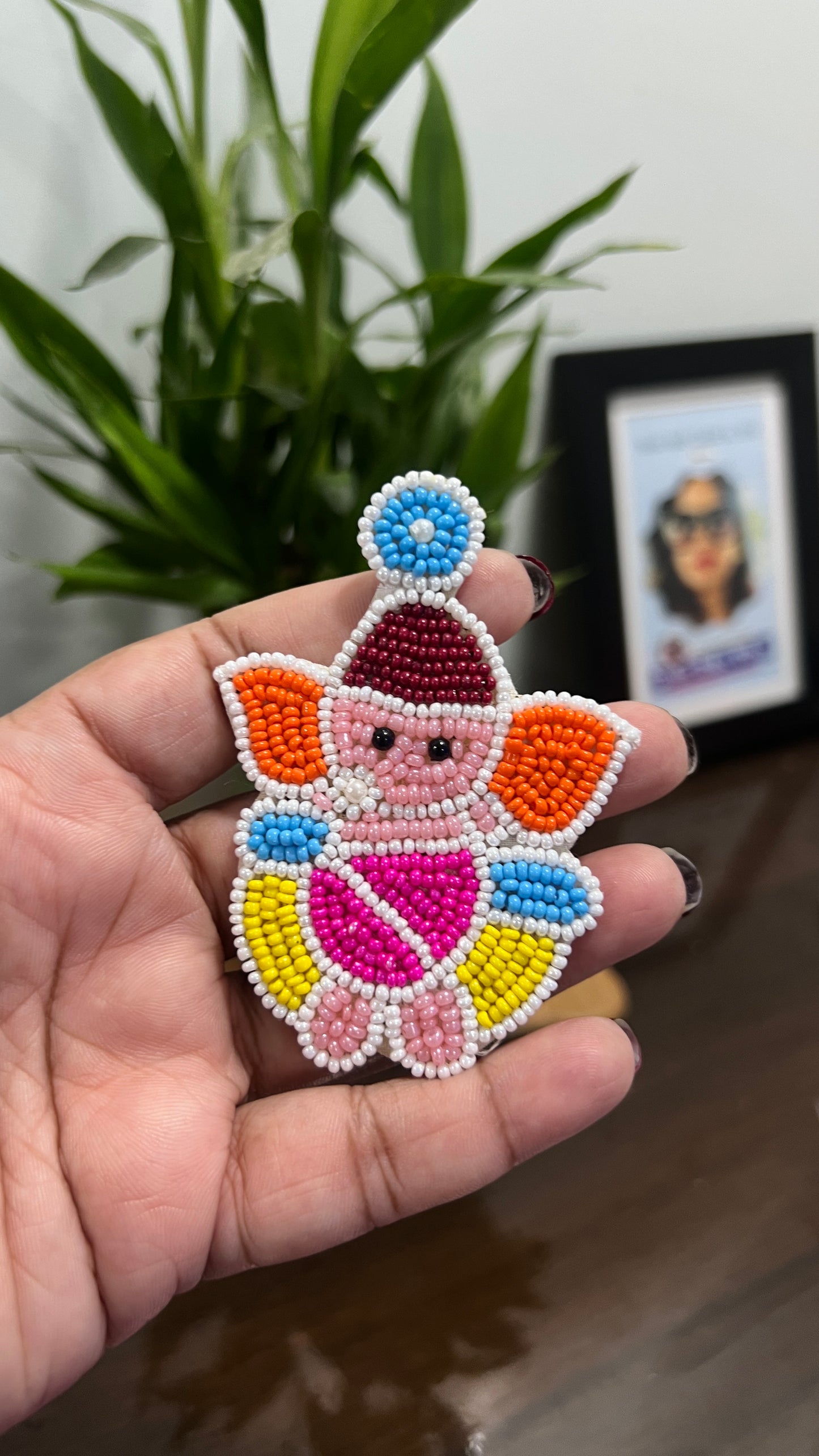 Handmade beaded Ganesh earring