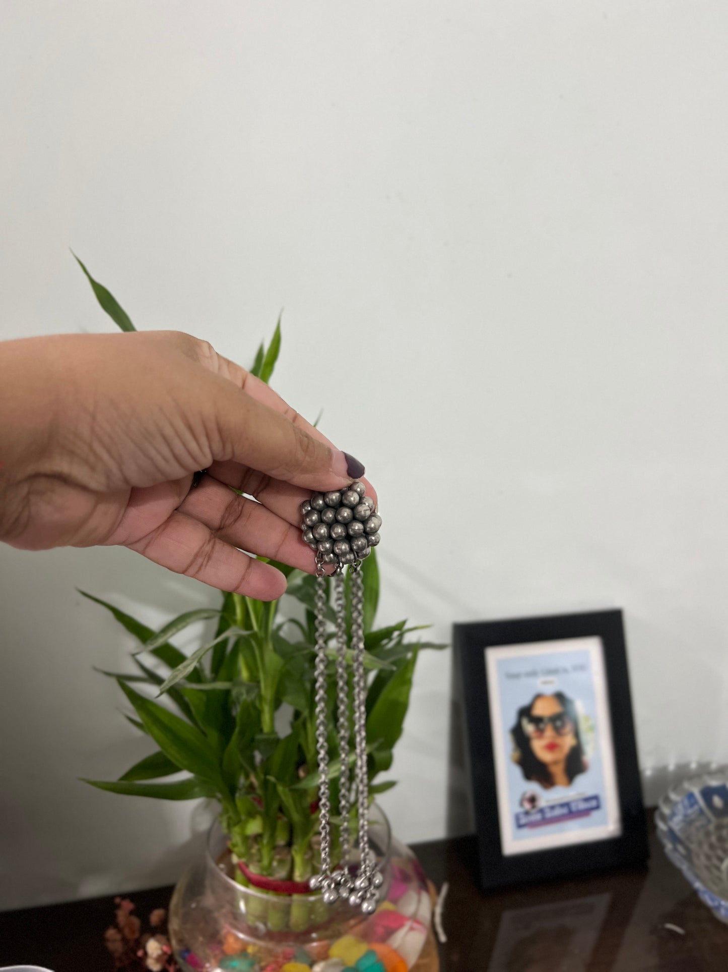 Gungroo long  Earring and adjustable ring