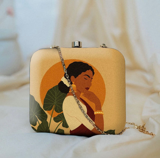 Printed clutch bag