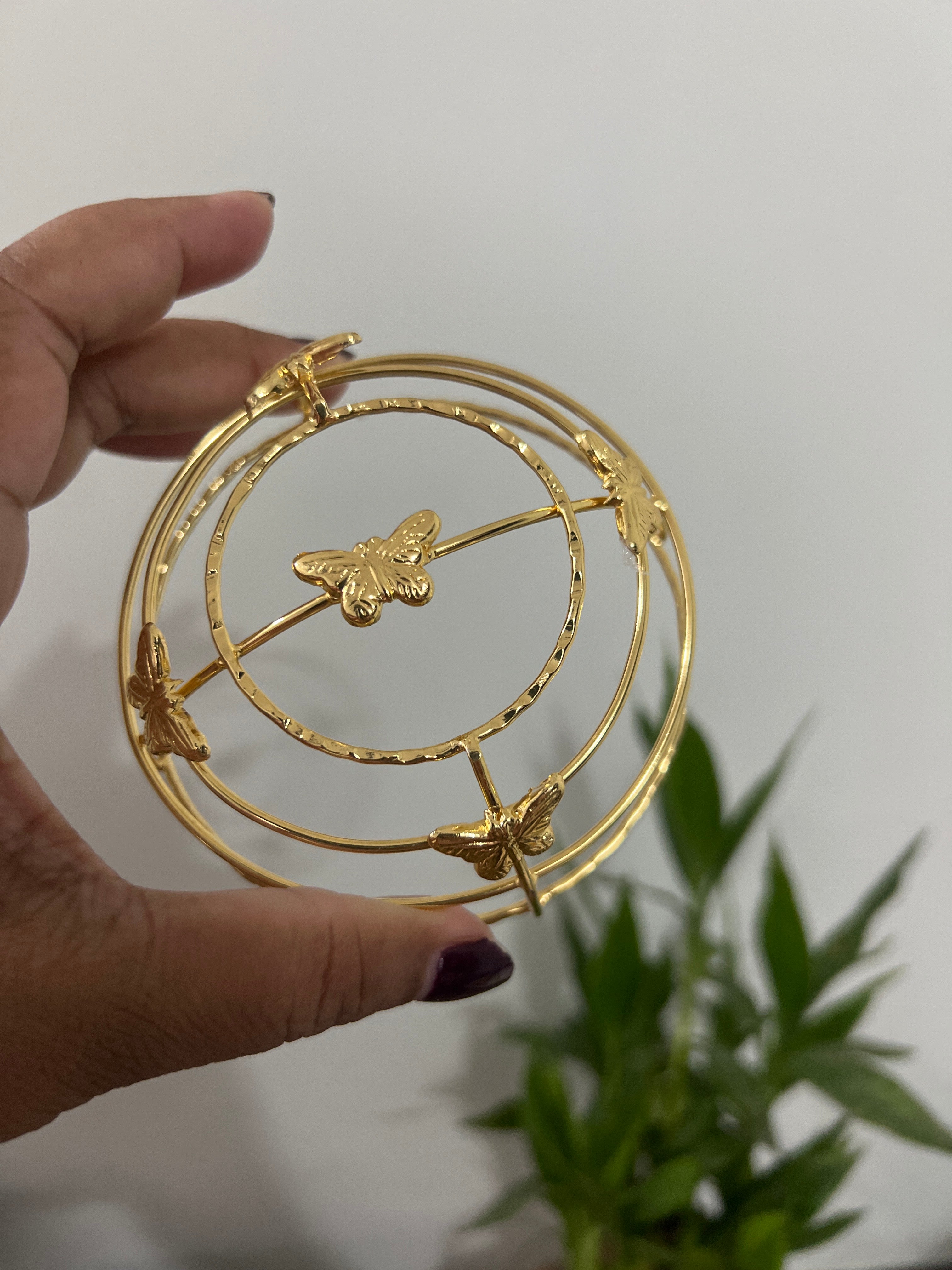 Butterfly design hair  cage bun