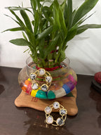 Natural stone round earring