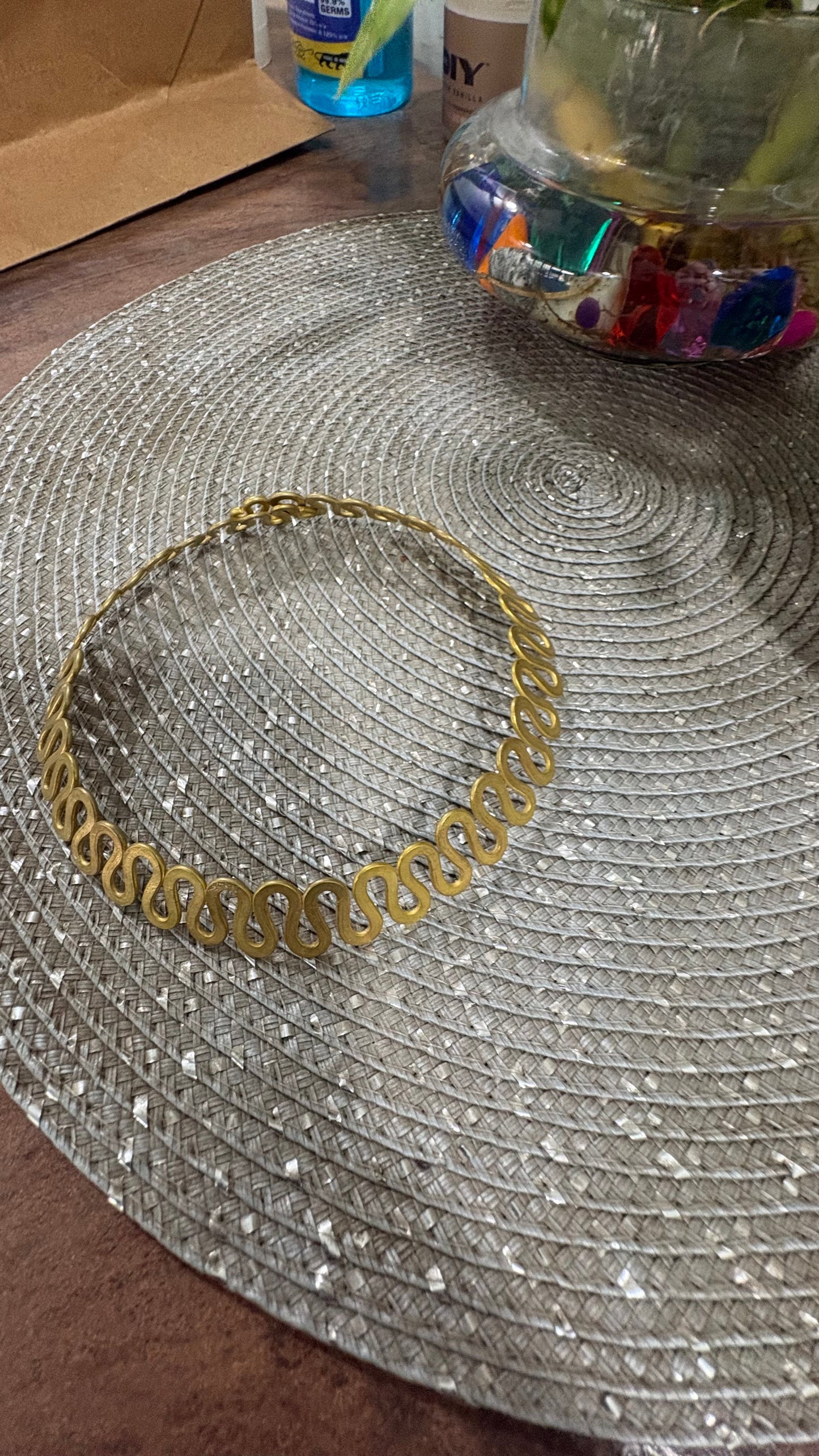 Golden Wave Choker Necklace