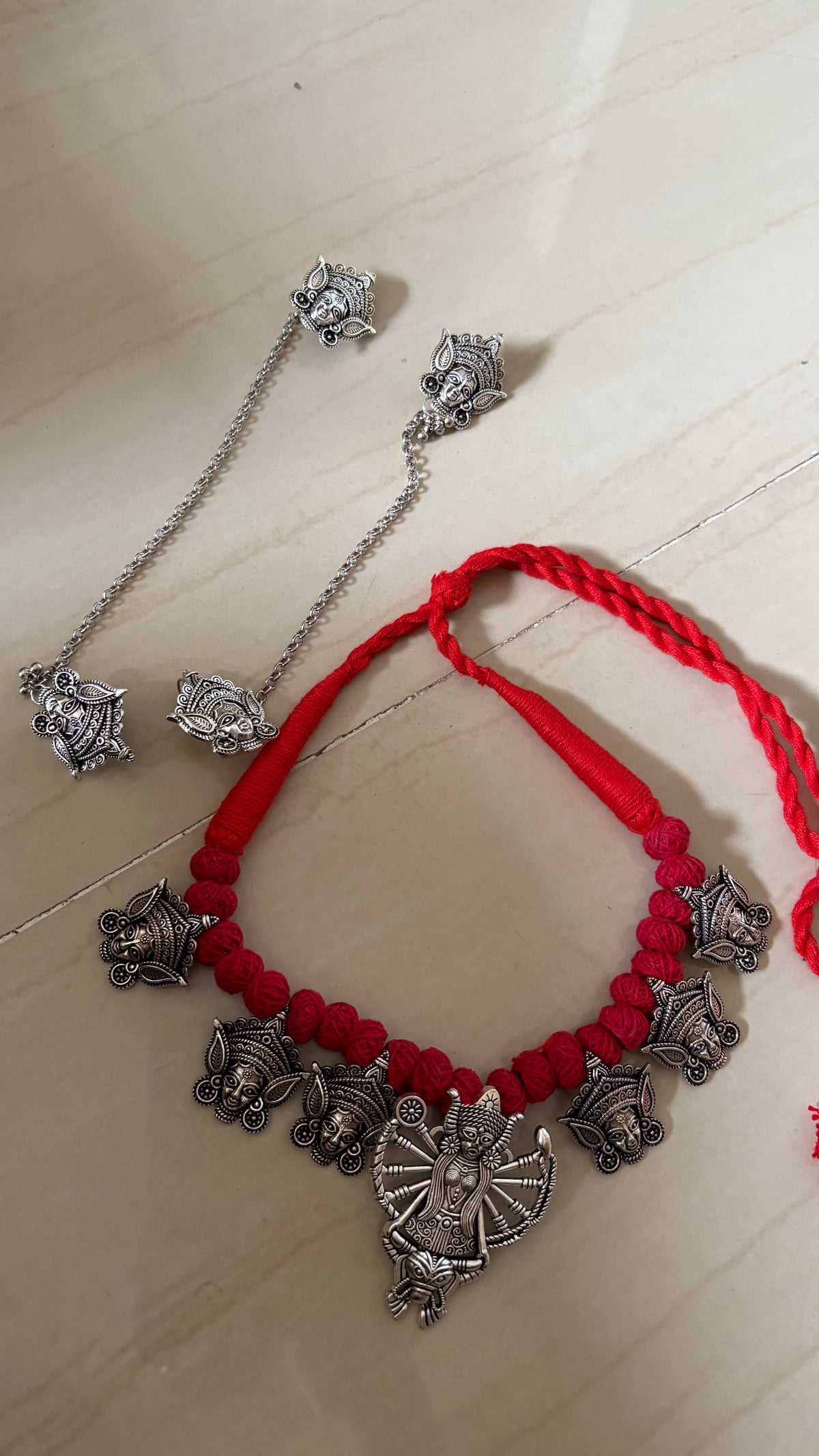 Durga theme thread necklace set