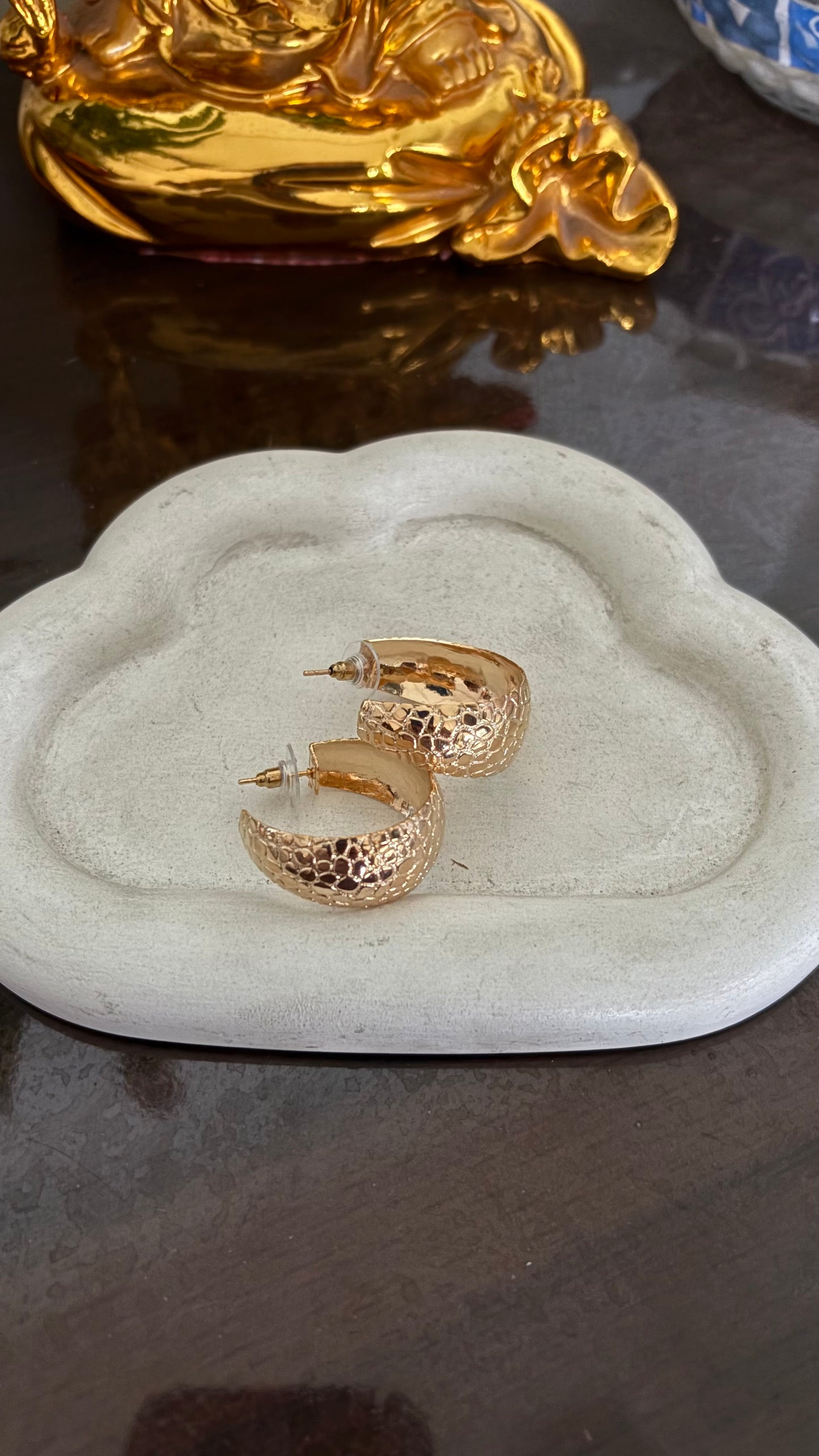 Gold c shape hoops