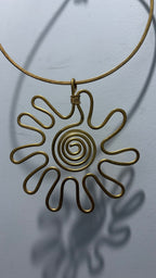 Golden Sun Spiral Necklace