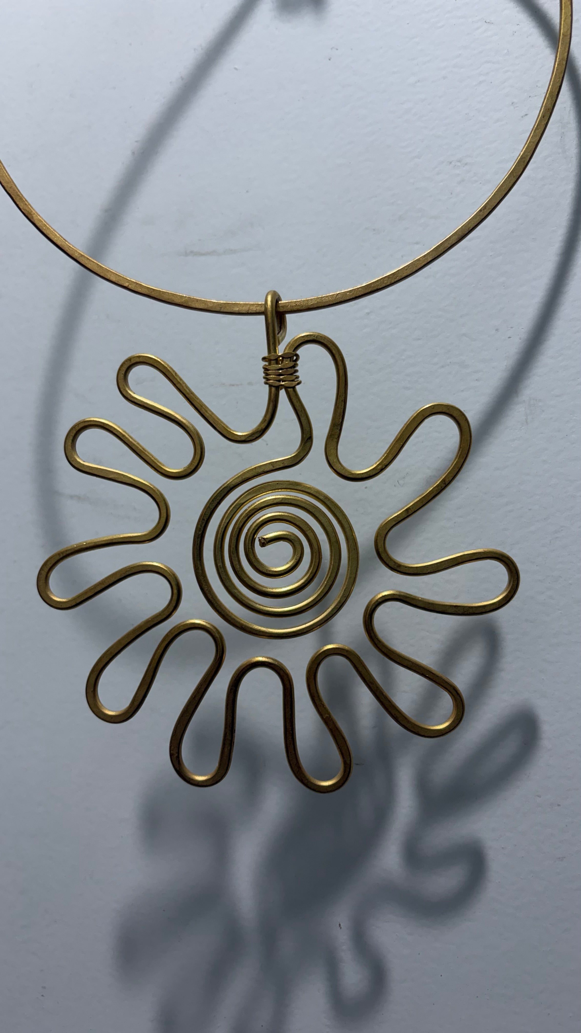 Golden Sun Spiral Necklace