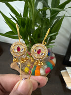 Red stone Kundan earmuff