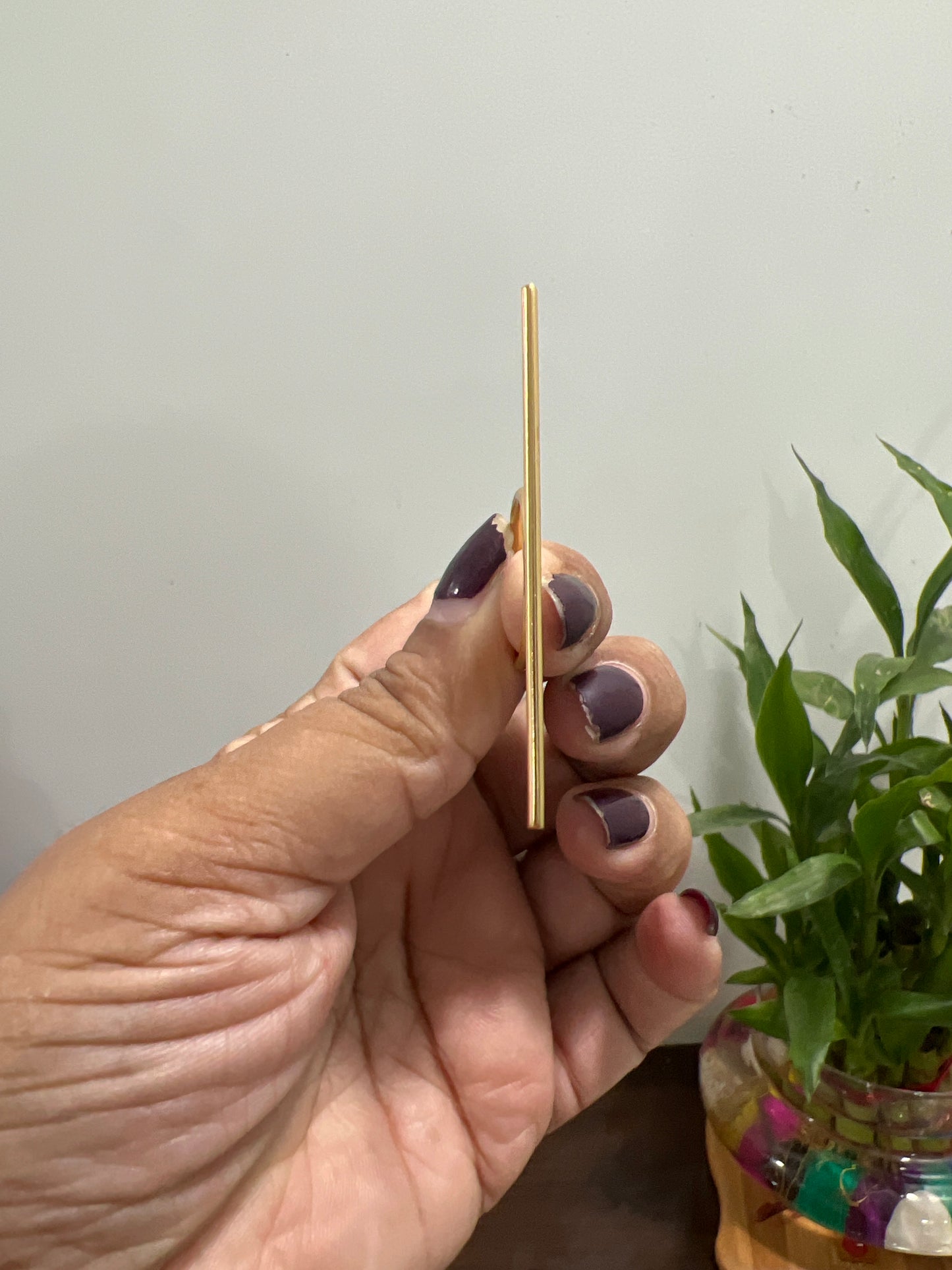 Adjustable handmade brass bar ring