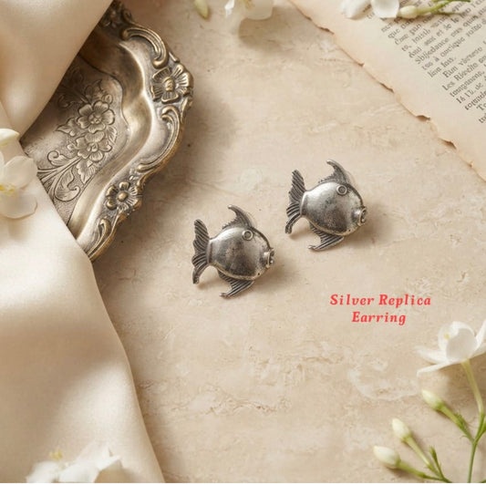 Silver Replica Fish Earrings