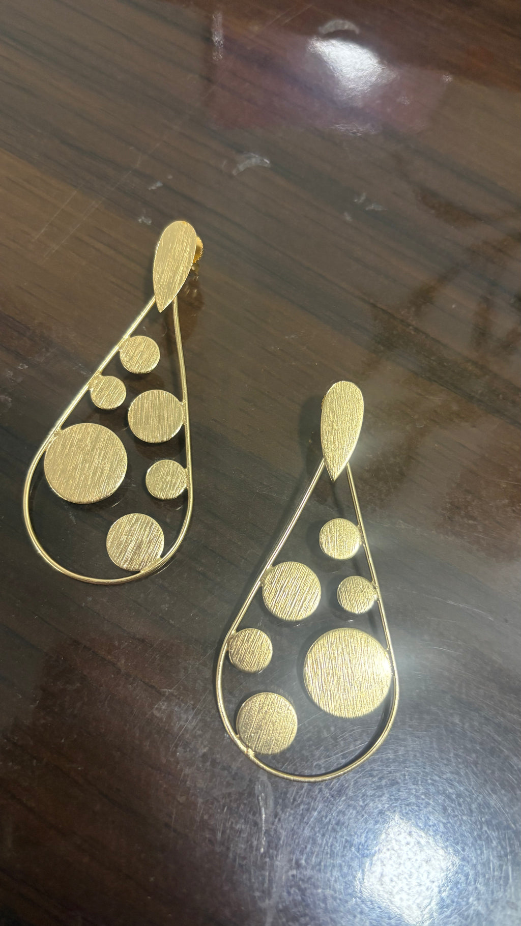 Golden Teardrop Statement Earrings