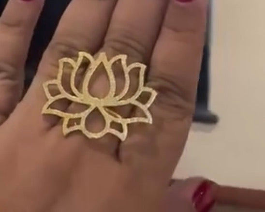 Lotus statement brass ring