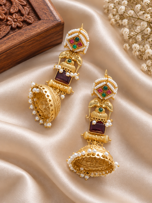 Royal Elephant Jhumka Earring