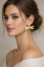 Dragonfly brass earrings- Riverblend
