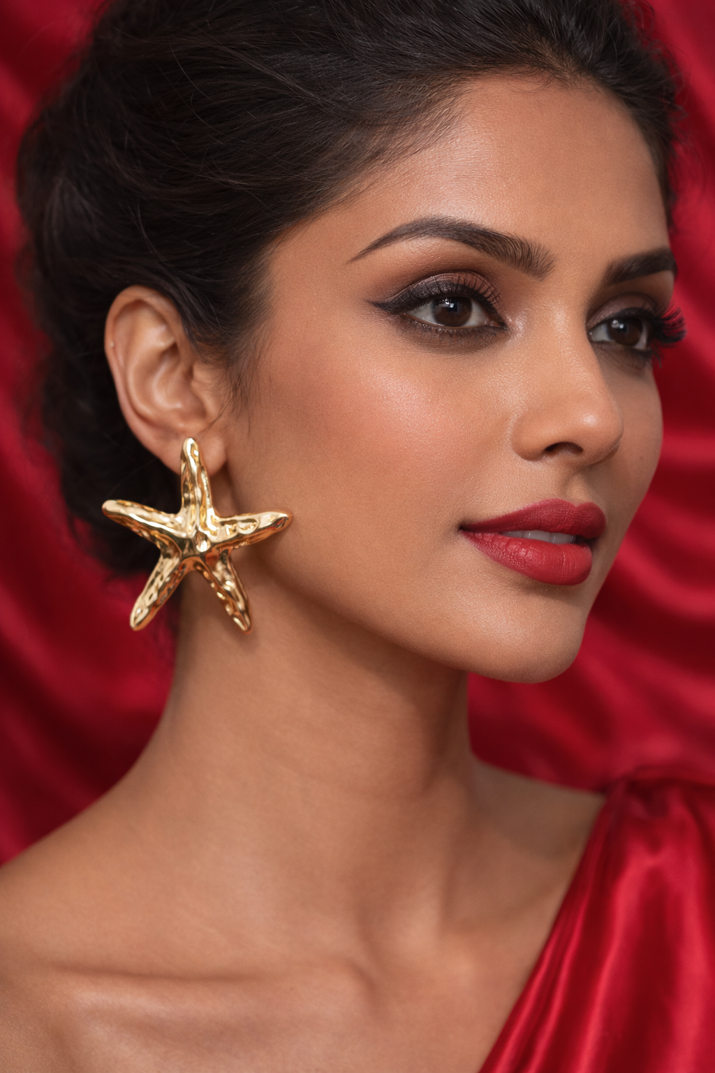 Starfish statement earring