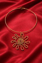 Golden Sun Spiral Necklace