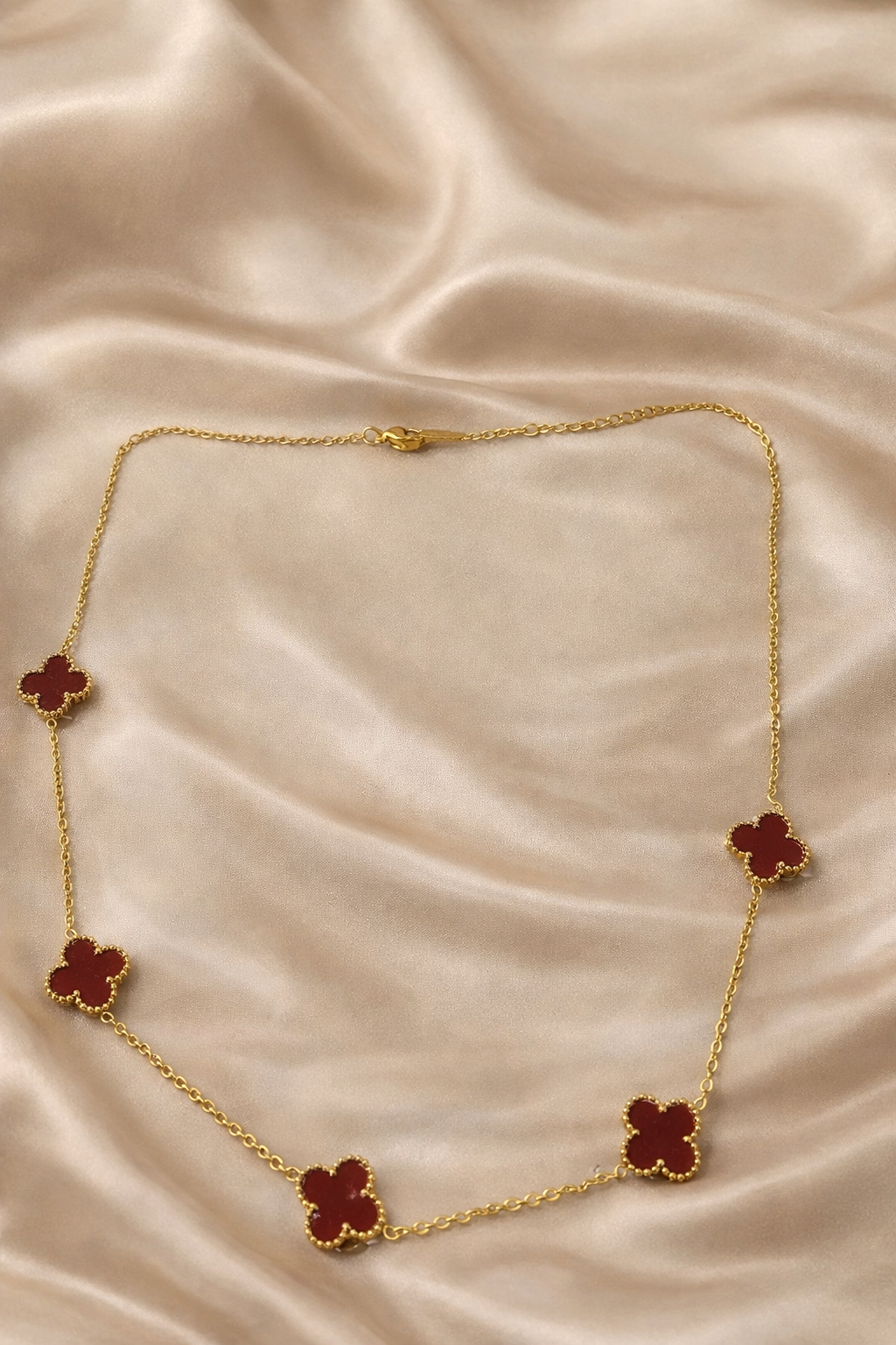 Red Clover Charm Necklace