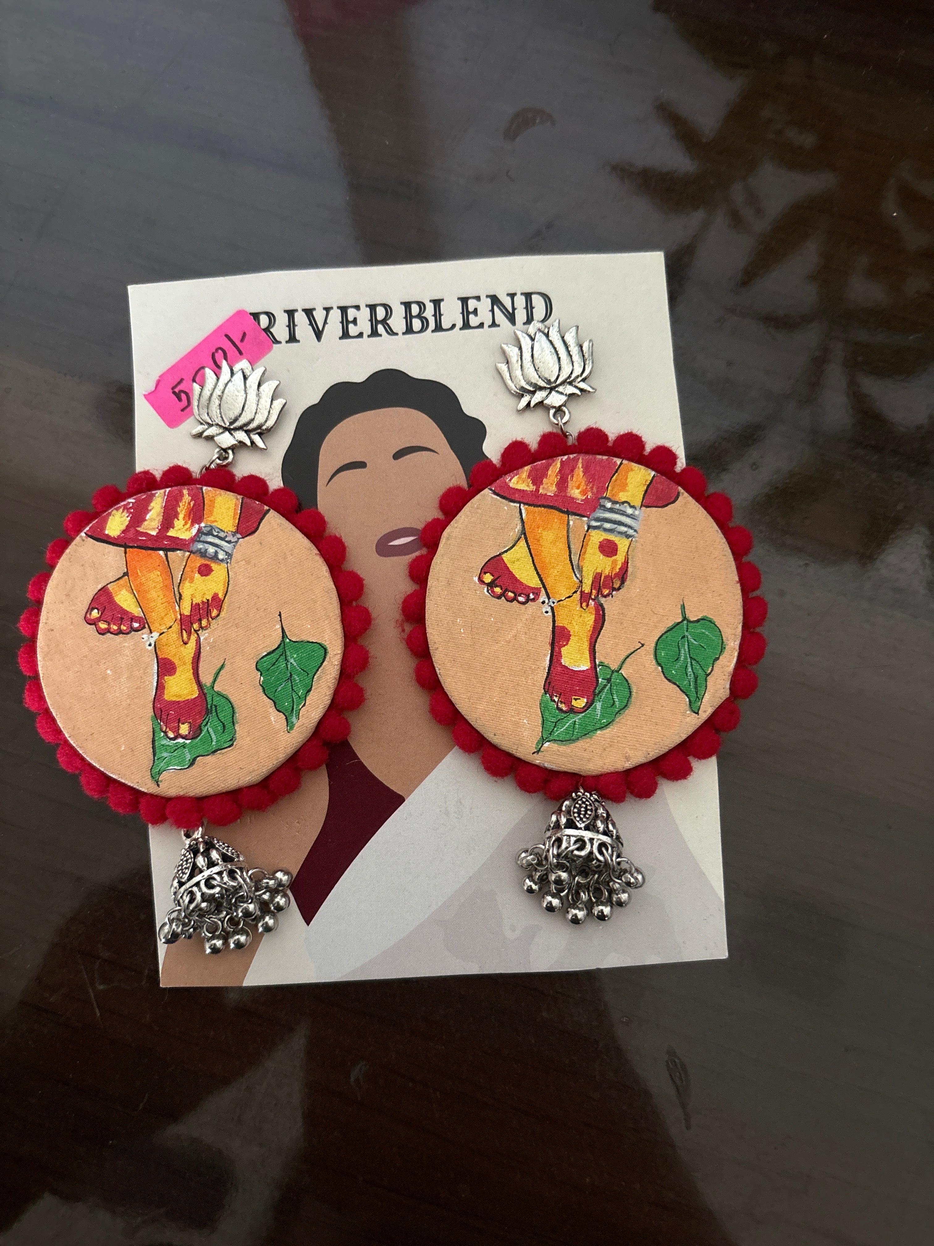 Durga M feet handcrafted jhumka earring