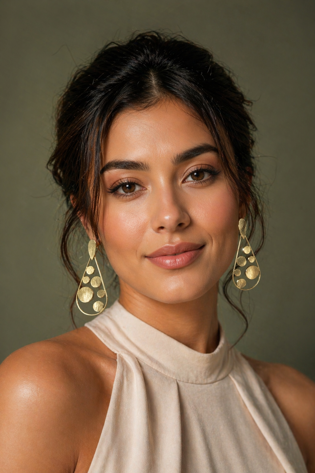 Golden Teardrop Statement Earrings