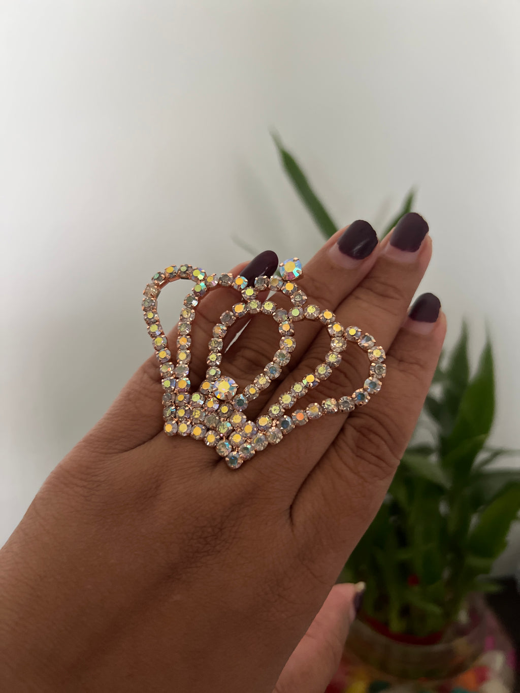 King size crown adjustable ring