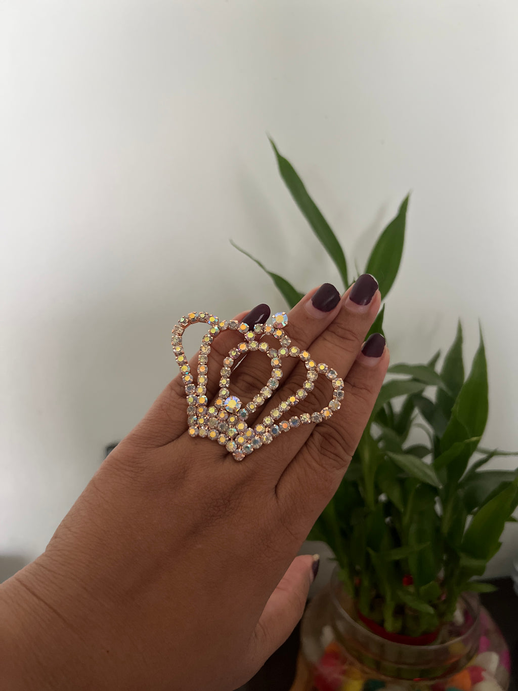 King size crown adjustable ring